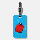 Roter Fisch mit individuellem Text Gepäckanhänger (Vorderseite vertikal)