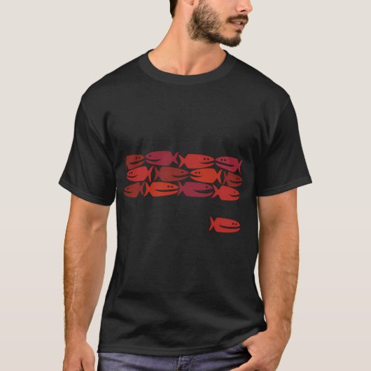Roter Fisch, nicht blauer Fisch T-Shirt (Vorderseite)