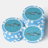 Roter Fisch Pokerchips (Stapel)