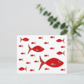 Roter Fisch Postkarte (Stehend Vorderseite)
