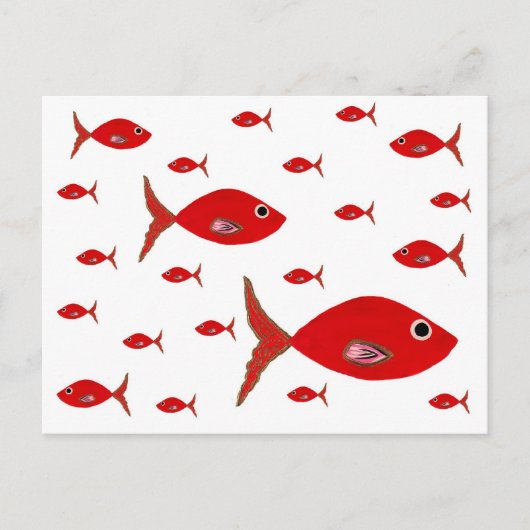 Roter Fisch Postkarte (Vorderseite)