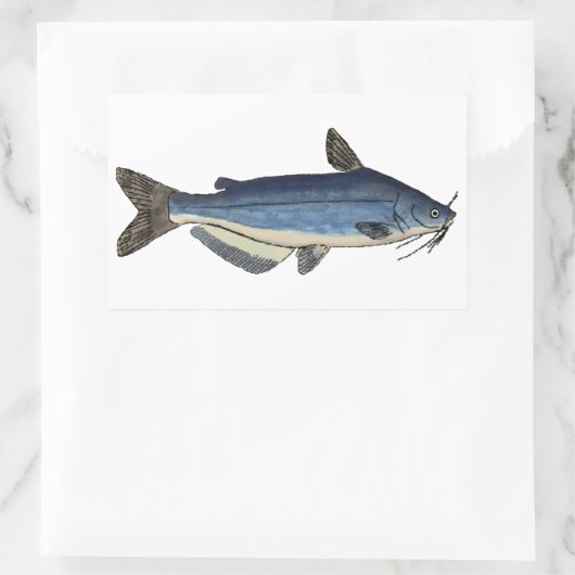 Roter Fisch Rechteckiger Aufkleber (Tasche)