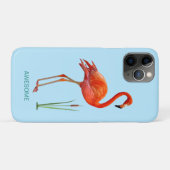 Roter Flamingo auf hellblau Case-Mate iPhone Hülle (Rückseite (Horizontal))