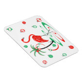 Roter Flamingo-flexibler Magnet horizontal (Rechte Seite)
