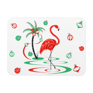 Roter Flamingo-flexibler Magnet horizontal