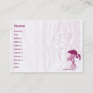Roter Flamingo - mollig Visitenkarte