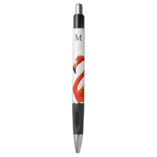 Roter Flamingo-Pen und Monogramm-Pen Kugelschreiber