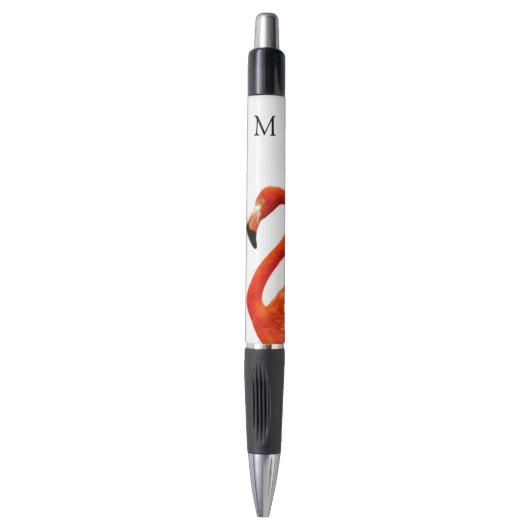 Roter Flamingo-Pen und Monogramm-Pen Kugelschreiber (Vorderseite Vertikal)