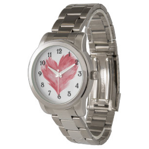 Roter Flammenherz Armbanduhr