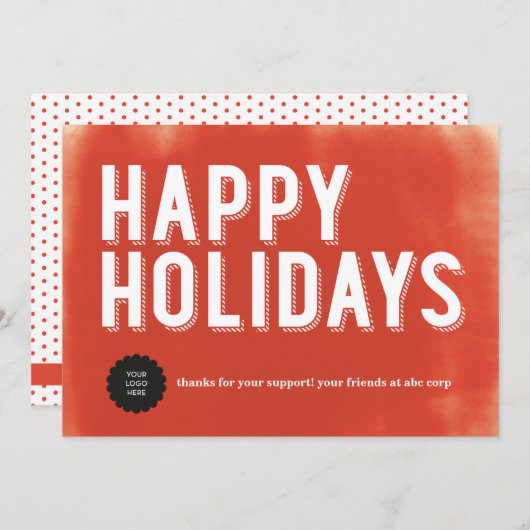 Roter Flat für Feiertage Einladung (Vorne/Hinten)