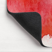 Roter Fleck, abstrakte handgemalte Aquarellmalerei Mousepad (Ecke)