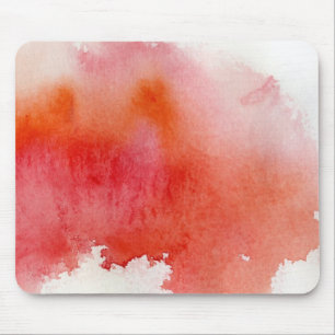 Roter Fleck, abstrakte handgemalte Aquarellmalerei Mousepad