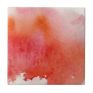 Roter Fleck, abstrakte Handmalerei mit Wasserfarbe Fliese