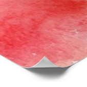 Roter Fleck, abstrakte Handmalerei mit Wasserfarbe Poster (Ecke)