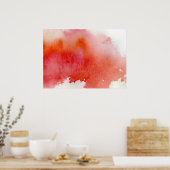 Roter Fleck, abstrakte Handmalerei mit Wasserfarbe Poster (Küche)