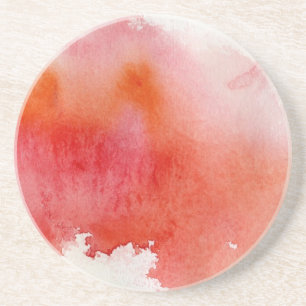 Roter Fleck, abstrakte Handmalerei mit Wasserfarbe Untersetzer