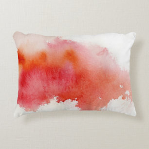 Roter Fleck, abstrakte Handmalerei mit Wasserfarbe Zierkissen