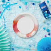 Roter Fleck, abstrakte Wasserfarbe Pappteller (Party)