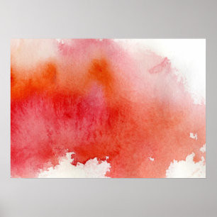 Roter Fleck, Aquarell abstrakt Poster