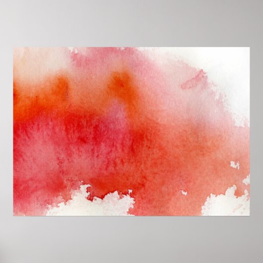 Roter Fleck, Aquarell abstrakt Poster (Vorne)