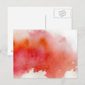 Roter Fleck, Aquarell abstrakt Postkarte (Vorne/Hinten)
