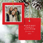 Roter Fleckrahmen - einfaches Weihnachtsgebäck - F Keramikornament<br><div class="desc">Dieses Foto mit roten Flecken im Rahmen einer Tasse im Freien ist mit einem Foto auf der Vorderseite und einem Raum für den passenden Text auf der Rückseite Inspiriert. Dieses schlichte Weihnachtsschmuck-Design eignet sich perfekt für Outdoorsfamilien, um sich an einen Nationalparkbesuch, ein Camping- oder Wandererlebnis und vieles mehr zu erinnern....</div>