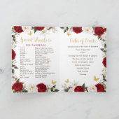 Roter Flora Quinceanera Princess Padrinos Event Programm (Innenseite)