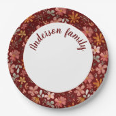 Roter Florfarbenorange Pappteller (Vorderseite)