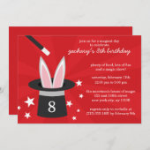 Roter Flüchtige Blick-a-Boo Rabbit Custom Magic Bi Einladung (Vorne/Hinten)