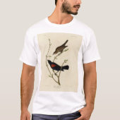 Roter Flügel Blackbird - Audubons Vögel in Amerika T-Shirt (Vorderseite)