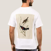 Roter Flügel Blackbird - Audubons Vögel in Amerika T-Shirt (Rückseite)