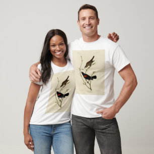 Roter Flügel Blackbird - Audubons Vögel in Amerika T-Shirt