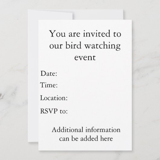 Roter Flügel, John Audubon Einladung (Rückseite)