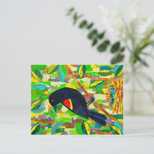 Roter Flügel Postkarte (Stehend Vorderseite)