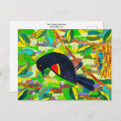 Roter Flügel Postkarte (Vorne/Hinten)