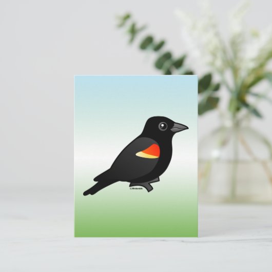 Roter Flügel Postkarte (Stehend Vorderseite)