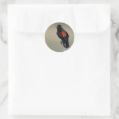 Roter Flügel Runder Aufkleber (Tasche)