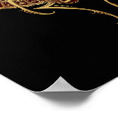 Roter Flügeldrachenkäfer mit Ankh Black Poster (Ecke)