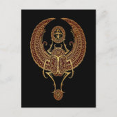 Roter Flügeldrachenkäfer mit Ankh Black Postkarte (Vorderseite)