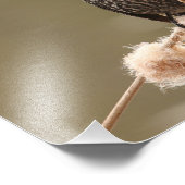 Roter Flügelschwarzvogel auf dem Fluffy-Schlachtsc Fotodruck (Ecke)