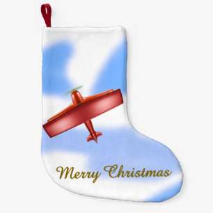 Roter Flugzeug-Weihnachtsstrumpf Kleiner Weihnachtsstrumpf