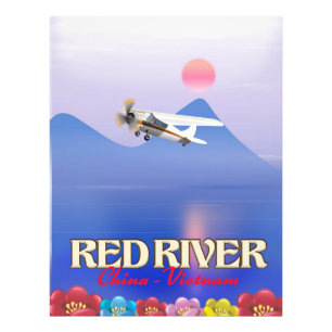 Roter Fluss Kambodscha Urlaubs Poster