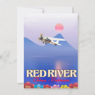Roter Fluss Kambodscha Urlaubs Poster Einladung