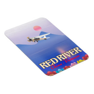 Roter Fluss Kambodscha Urlaubs Poster Magnet