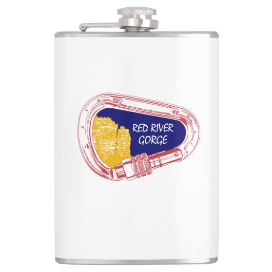 Roter Fluss Schlucht Klettern Carabiner Flachmann (Vorderseite)