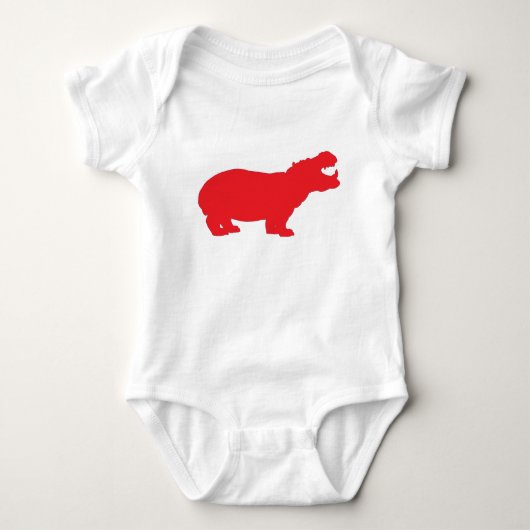 Roter Flusspferd Baby Strampler (Vorderseite)
