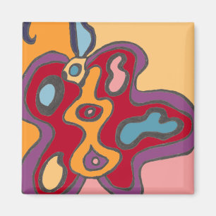 Roter Flutterfly Magnet