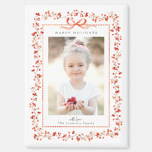 Roter Foto mit Waterfarbe Weihnachtsfeiertag Magnet