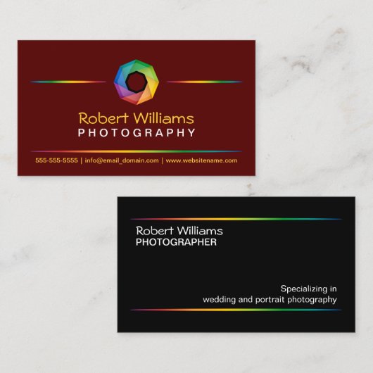 Roter Fotograf Visitenkarte (Vorne/Hinten)