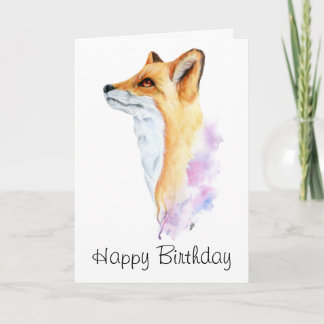 Roter Fox Aquarellmalkarte zum Geburtstag Karte
